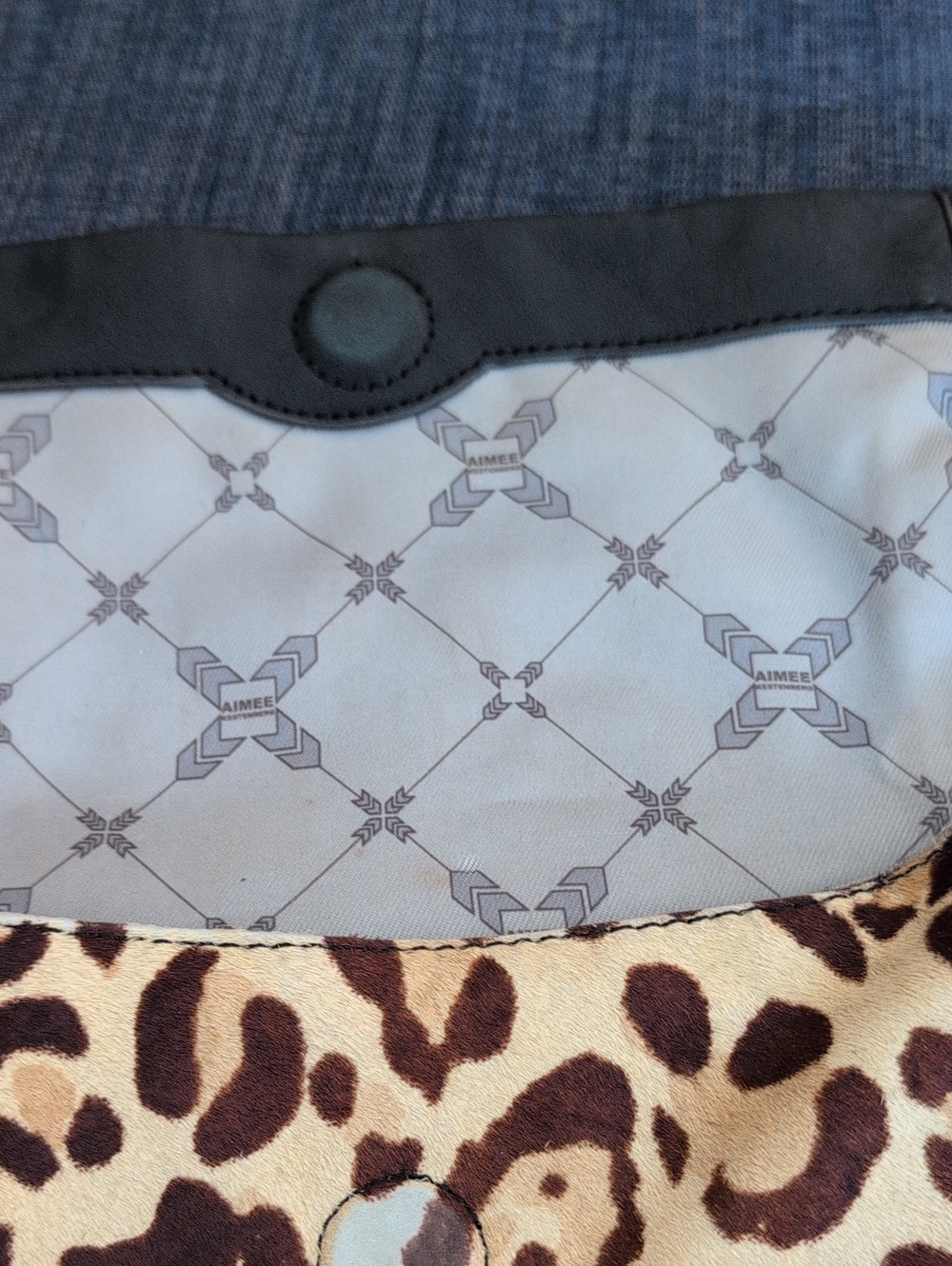 Aimee Kestenberg Black Leather & Leopard Print Crossbody Bag - Picture 14 of 16